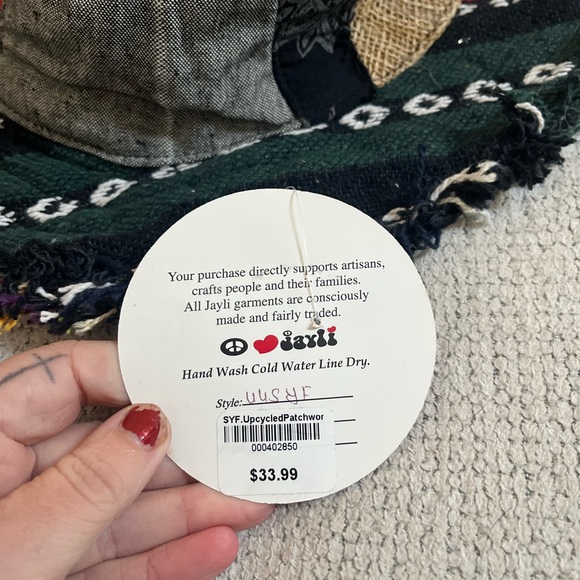 Patchwork Bucket Hat Grateful Dead Logo Hemp & Cotton - Picture 4 of 6